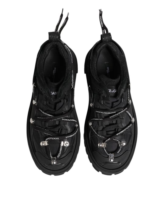 Dolce & Gabbana Schwarze Niedrige Schnür Trekking Sneaker Schuhe - Image 3