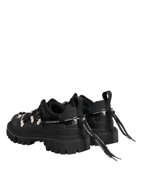 Dolce & Gabbana Schwarze Niedrige Schnür Trekking Sneaker Schuhe - Image 5