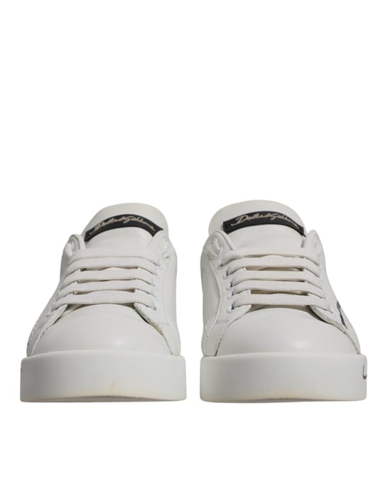 Dolce & Gabbana Weiße Blaue Logo Portofino Sneakers Schuhe - Image 2