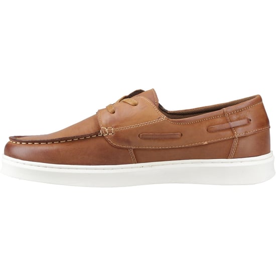 Hush Puppies Madden Leather Men's Tan Boat Shoes - Image 4