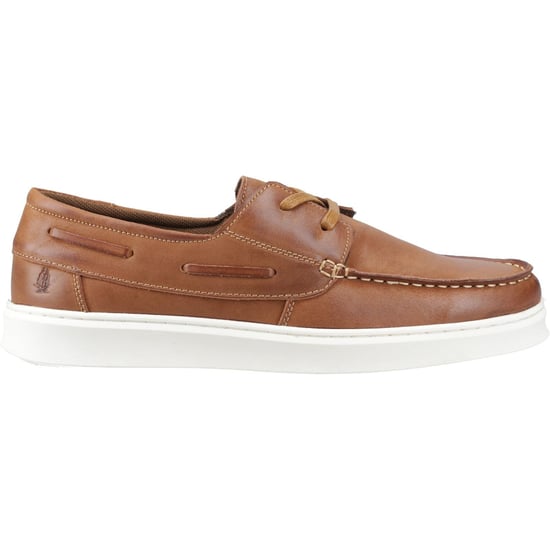Hush Puppies Madden Leather Men's Tan Boat Shoes - Image 5