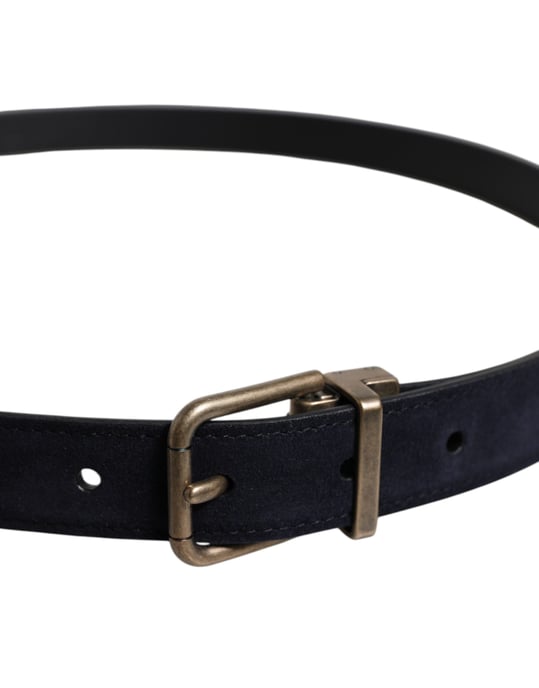 Dolce & Gabbana Schwarzer Ziegenledergürtel mit Metallverschluss - Image 4