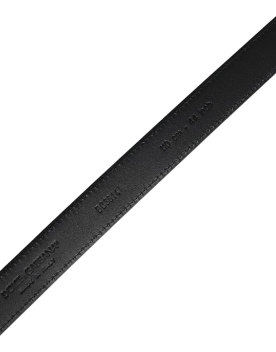 Dolce & Gabbana Schwarzer Ziegenledergürtel mit Metallverschluss - Image 5