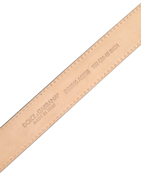 Dolce & Gabbana Metallic Leder Gürtel mit silbernem Logo-Schnalle - Image 5