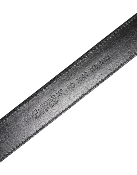 Dolce & Gabbana Schwarz Braun Leder Klassischer Metallverschluss Gürtel - Image 4