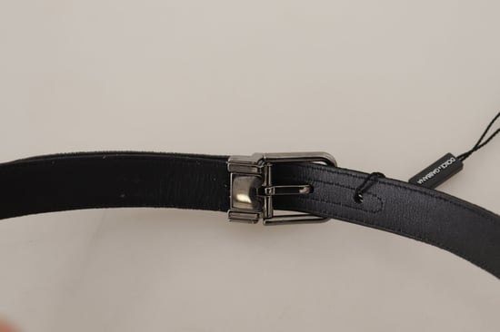 Dolce & Gabbana Baumwollgürtel mit silberfarbener Metallschnalle - Schwarz - Image 4