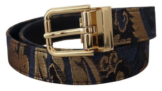 Dolce & Gabbana Multicolor-Jacquard-Leder-Gürtel mit Logo-Schnalle - Image 3