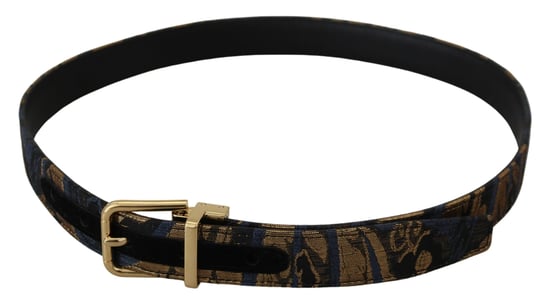 Dolce & Gabbana Multicolor-Jacquard-Leder-Gürtel mit Logo-Schnalle - Image 5