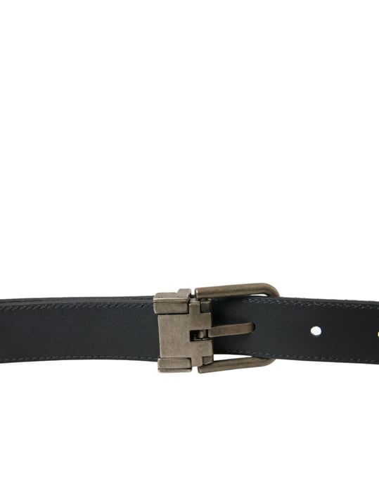 Dolce & Gabbana Gürtel aus schwarzem Ziegelleder mit antiker Metallschnalle - Image 4