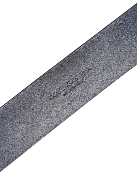 Dolce & Gabbana Blauer Leder Klassiker Metalllogo Schnallengürtel - Image 5