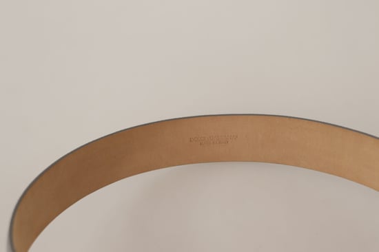 Dolce & Gabbana Metallischer Silberner Leder-Gürtel mit Metallschnalle - Image 3