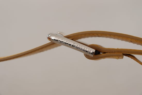 Dolce & Gabbana Gelbes Leder Gürtel mit silberfarbener Logo-Metallschnalle - Image 6