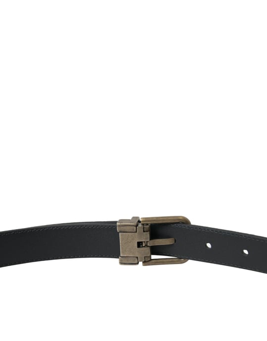 Dolce & Gabbana Schwarzes Wildleder Leder Gürtel mit Goldmetallverschluss - Image 4