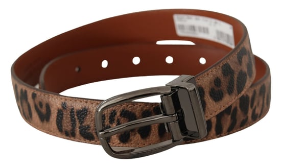 Dolce & Gabbana Brauner Leoparden-Prägung Leder Schnallen-Gürtel - Image 2
