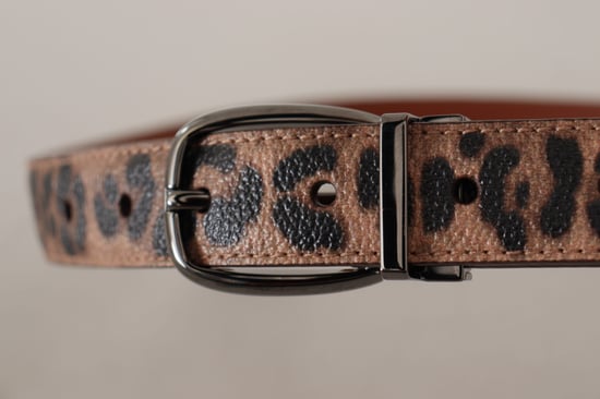 Dolce & Gabbana Brauner Leoparden-Prägung Leder Schnallen-Gürtel - Image 4