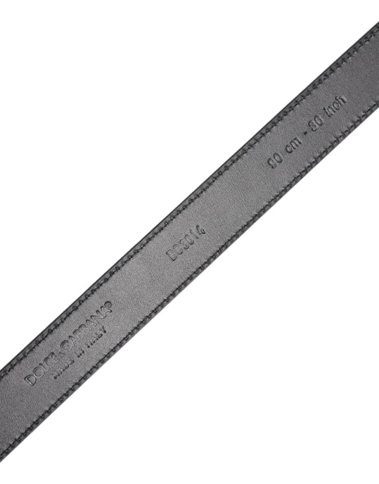 Dolce & Gabbana Schwarzer Kalbsleder Klassischer Metallverschluss Gürtel - Image 5