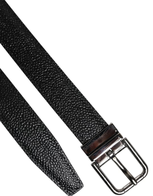 Dolce & Gabbana Schwarzer Kalbsleder Klassischer Metallverschluss Gürtel - Image 6