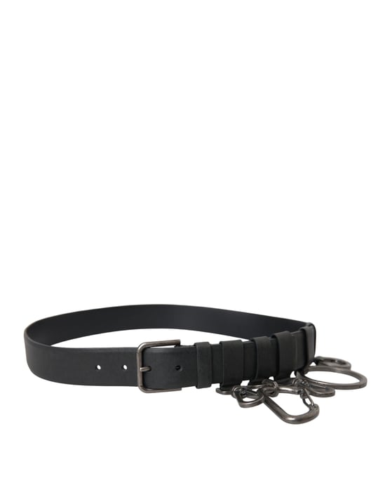 Dolce & Gabbana Gürtel aus schwarzem Kalbleder mit silberner Metallschnalle - Image 2