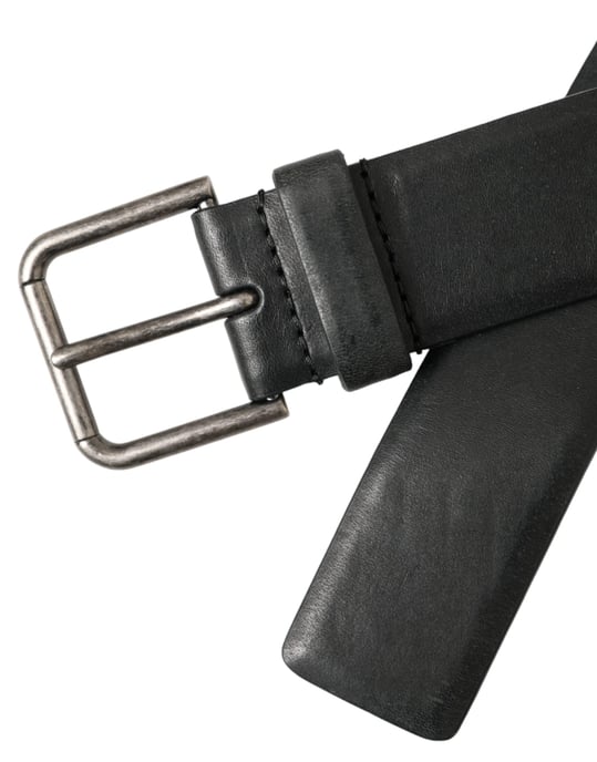 Dolce & Gabbana Gürtel aus schwarzem Kalbleder mit silberner Metallschnalle - Image 5