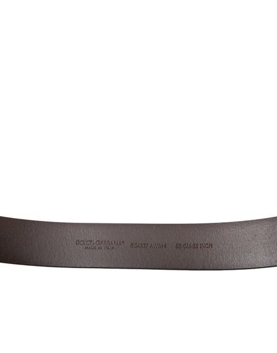 Dolce & Gabbana Brauner Kalbsledergürtel mit goldfarbener Metallschnalle - Image 4