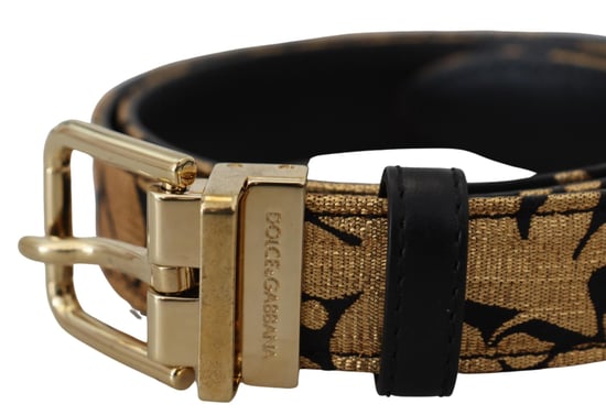 Dolce & Gabbana Mehrfarbiger Jacquard-Leder-Gürtel mit Logo-Schnalle - Image 3