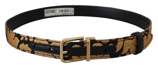 Dolce & Gabbana Mehrfarbiger Jacquard-Leder-Gürtel mit Logo-Schnalle - Image 4