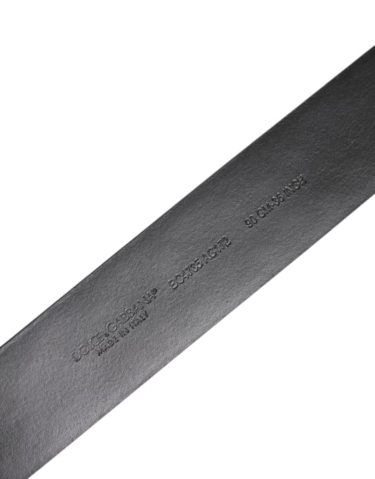 Dolce & Gabbana Schwarzer Kalbsledergürtel mit Nieten und Silberner Schnalle - Image 6