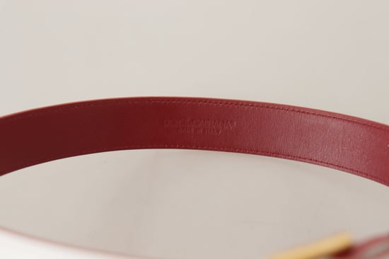 Dolce & Gabbana Weißes Kalbleder Gürtel mit zweifarbiger goldener Metallschnalle - Image 4