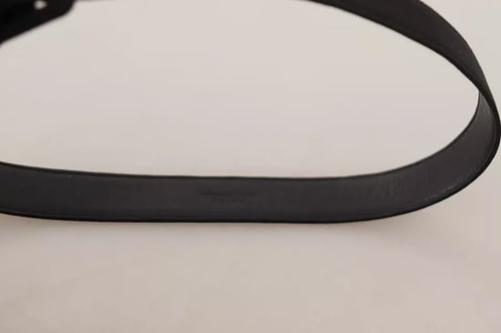 Dolce & Gabbana Schwarzer Samt Leder Logo Gürtelschnalle Gürtel - Image 5