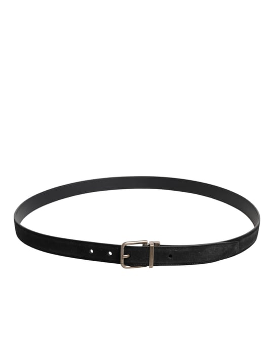Dolce & Gabbana Schwarzer Kalbsleder Gürtel mit klassischer Metall-Schnalle - Image 3