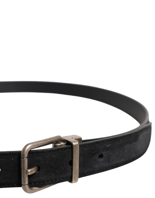 Dolce & Gabbana Schwarzer Kalbsleder Gürtel mit klassischer Metall-Schnalle - Image 4