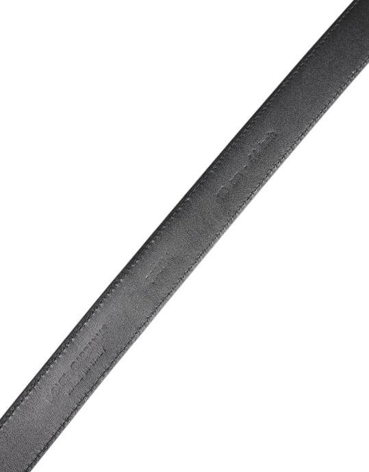Dolce & Gabbana Schwarzer Kalbsleder Gürtel mit klassischer Metall-Schnalle - Image 5
