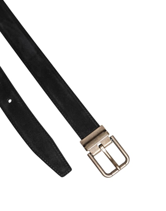 Dolce & Gabbana Schwarzer Kalbsleder Gürtel mit klassischer Metall-Schnalle - Image 6