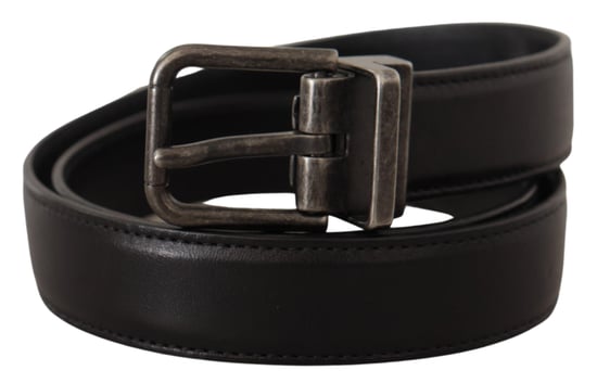 Dolce & Gabbana Schwarzer Kalbsledergürtel mit Logo-Metallschnalle - Image 2