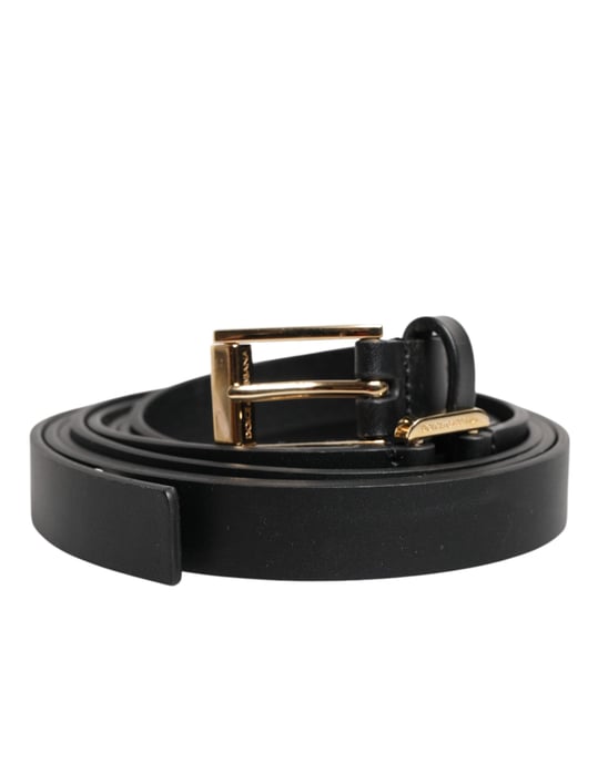 Dolce & Gabbana Schwarzer Leder-Gürtel mit doppeltem Riemen und goldener Schnalle - Image 2