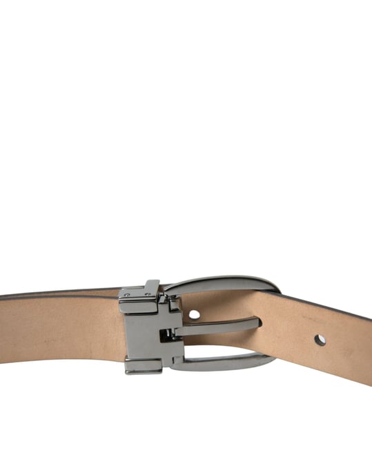 Dolce & Gabbana Gürtel aus dunkelbraunem Leder mit silberner Metallschnalle - Image 4