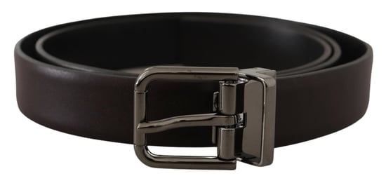 Dolce & Gabbana Dunkellila Leder Box Borchia Metall Schnallen Gürtel - Image 1