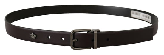 Dolce & Gabbana Dunkellila Leder Box Borchia Metall Schnallen Gürtel - Image 3