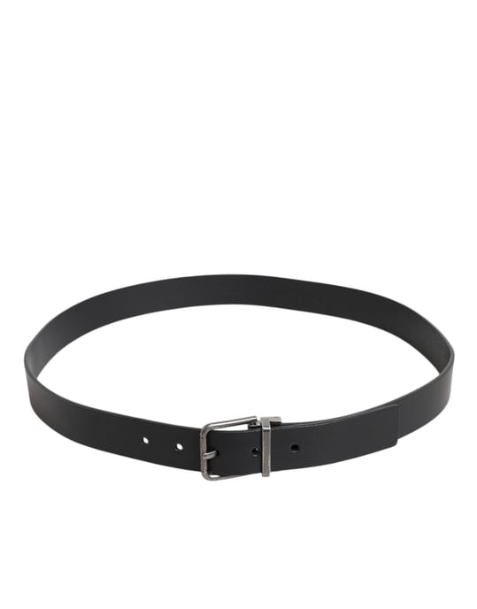 Dolce & Gabbana Schwarzer Klassischer Leder Gürtel mit Metallverschluss - Image 3