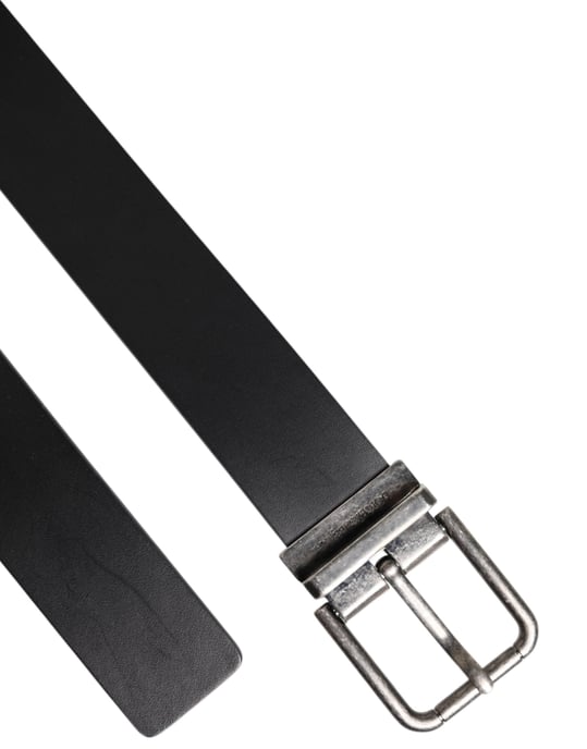 Dolce & Gabbana Schwarzer Klassischer Leder Gürtel mit Metallverschluss - Image 6