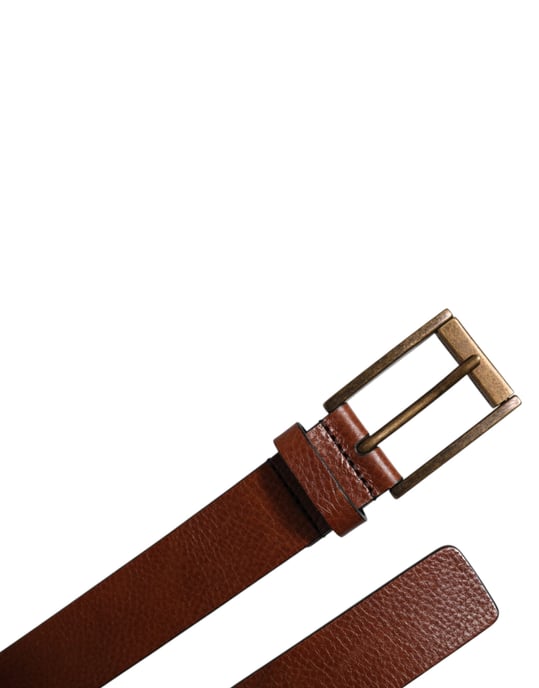 Dolce & Gabbana Klassischer Gürtel aus braunem Kalbsleder mit metallischer Schnalle - Image 6