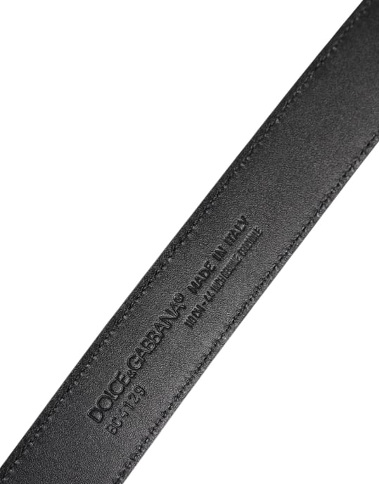 Dolce & Gabbana Schwarzer Lederklassischer Gürtel mit Metall-DG-Schnalle - Image 5