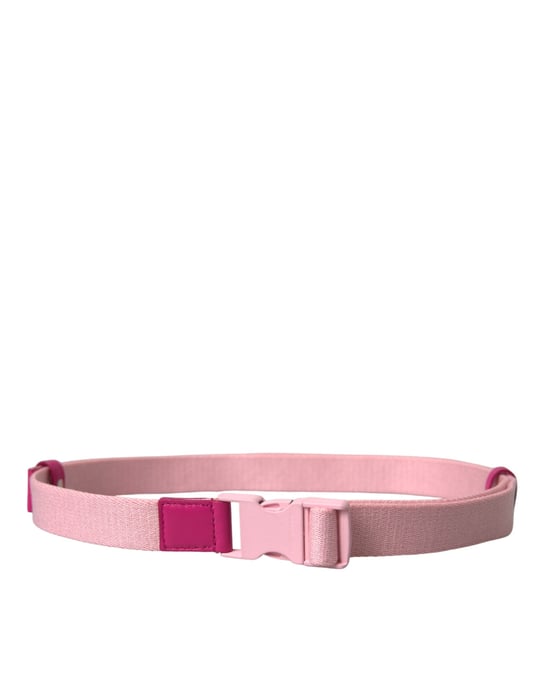 Dolce & Gabbana Pink Canvas Stretch Kunststoffschnalle Damen Gürtel - Image 1