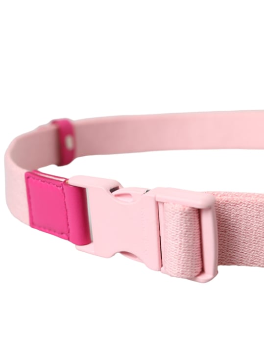 Dolce & Gabbana Pink Canvas Stretch Kunststoffschnalle Damen Gürtel - Image 3