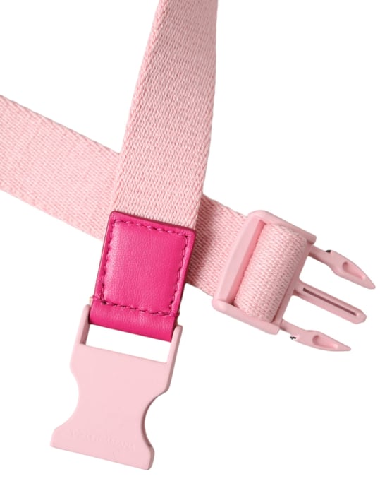 Dolce & Gabbana Pink Canvas Stretch Kunststoffschnalle Damen Gürtel - Image 4