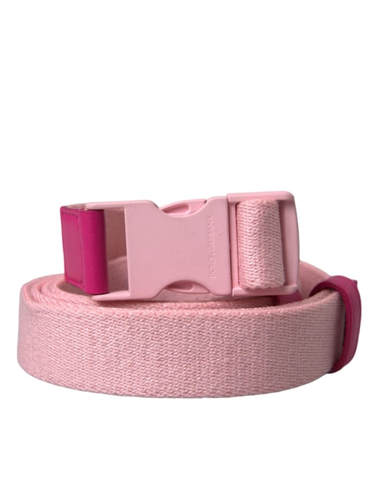 Dolce & Gabbana Pink Canvas Stretch Kunststoffschnalle Damen Gürtel - Image 5
