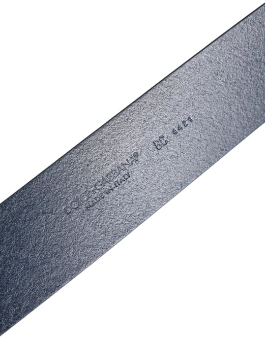 Dolce & Gabbana Blauer Kalbleder Gürtel mit klassischer Metall-Schnalle - Image 5