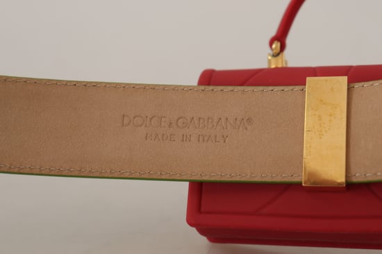 Dolce & Gabbana Grüne Leder Devotion Herz Mikro Tasche Kopfhörer Gürtel - Image 4