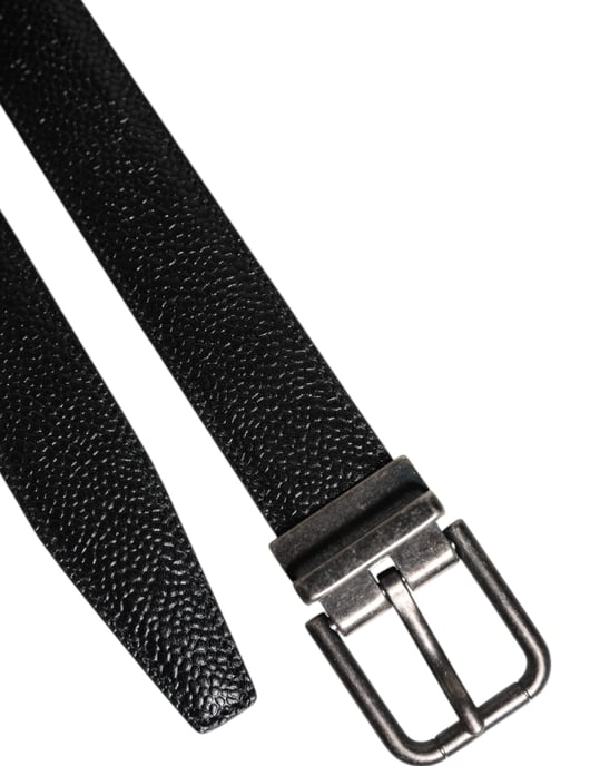 Dolce & Gabbana Schwarzer Kalbsleder Gürtel mit klassischer Metallschließe - Image 5
