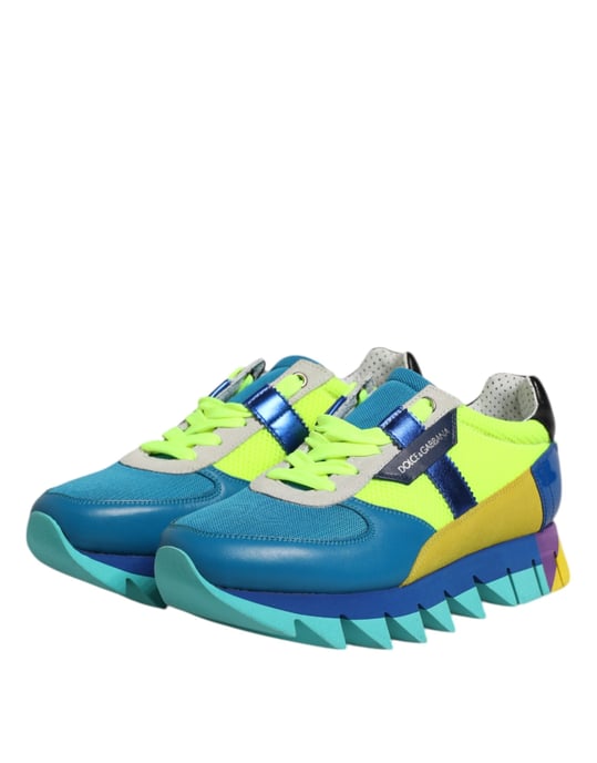 Dolce & Gabbana Mehrfarbige Leder Low-Top Herren Sneaker Schuhe - Image 4